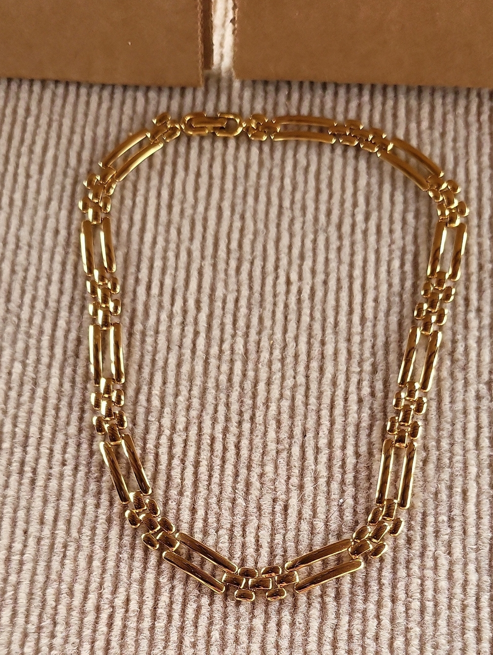 Monet Gold Tone Rectangle Panther Link Collar Necklace